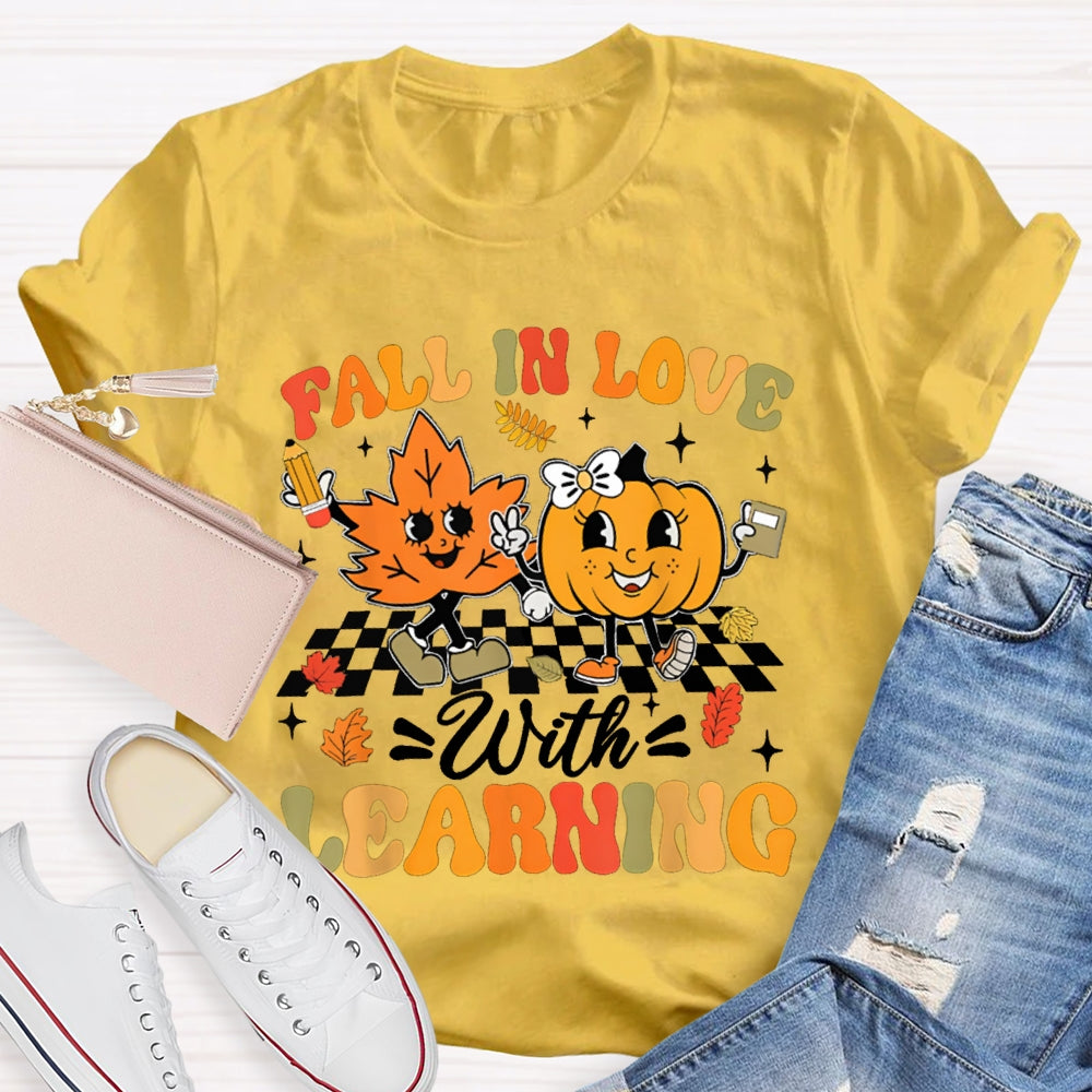 Fall In Love With Learning Maple Leaves And Pumpkins Halloween T-shirt