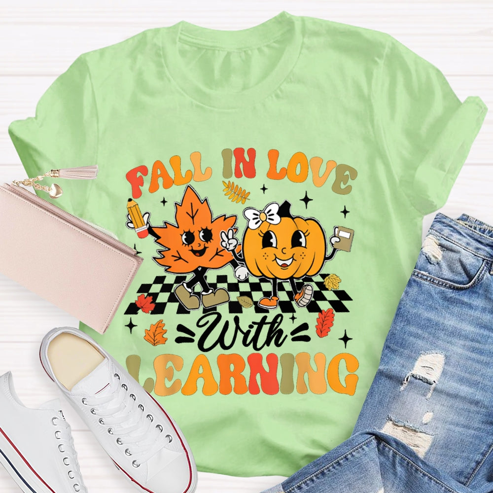 Fall In Love With Learning Maple Leaves And Pumpkins Halloween T-shirt