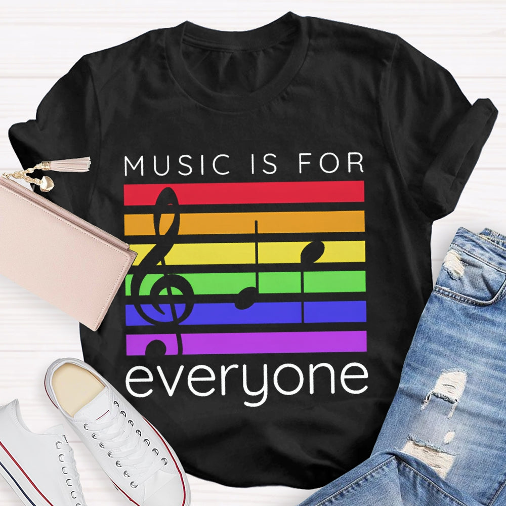 Music Is For Everyone Colored Lines T-shirt