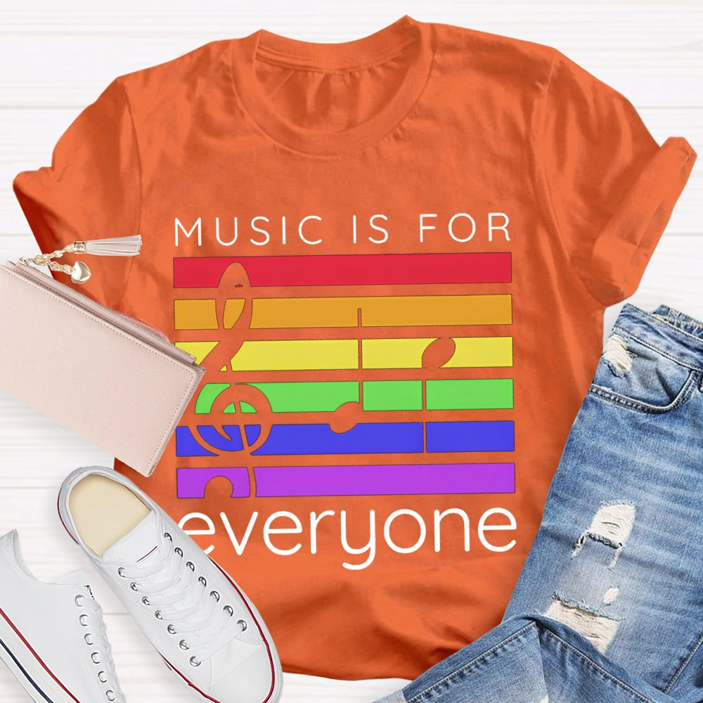 Music Is For Everyone Colored Lines T-shirt