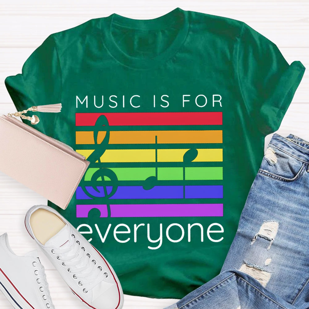 Music Is For Everyone Colored Lines T-shirt