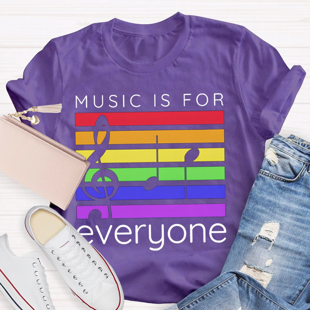 Music Is For Everyone Colored Lines T-shirt