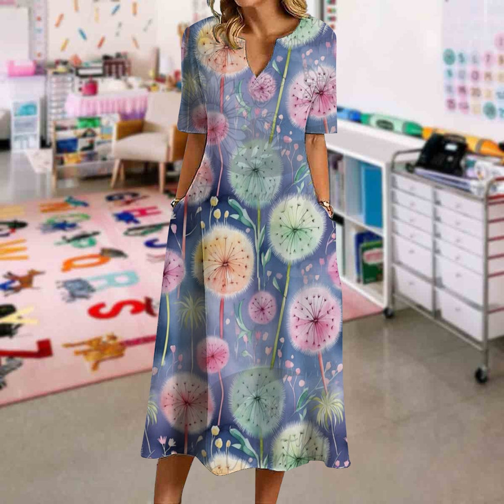 Dandelion Watercolor Dress