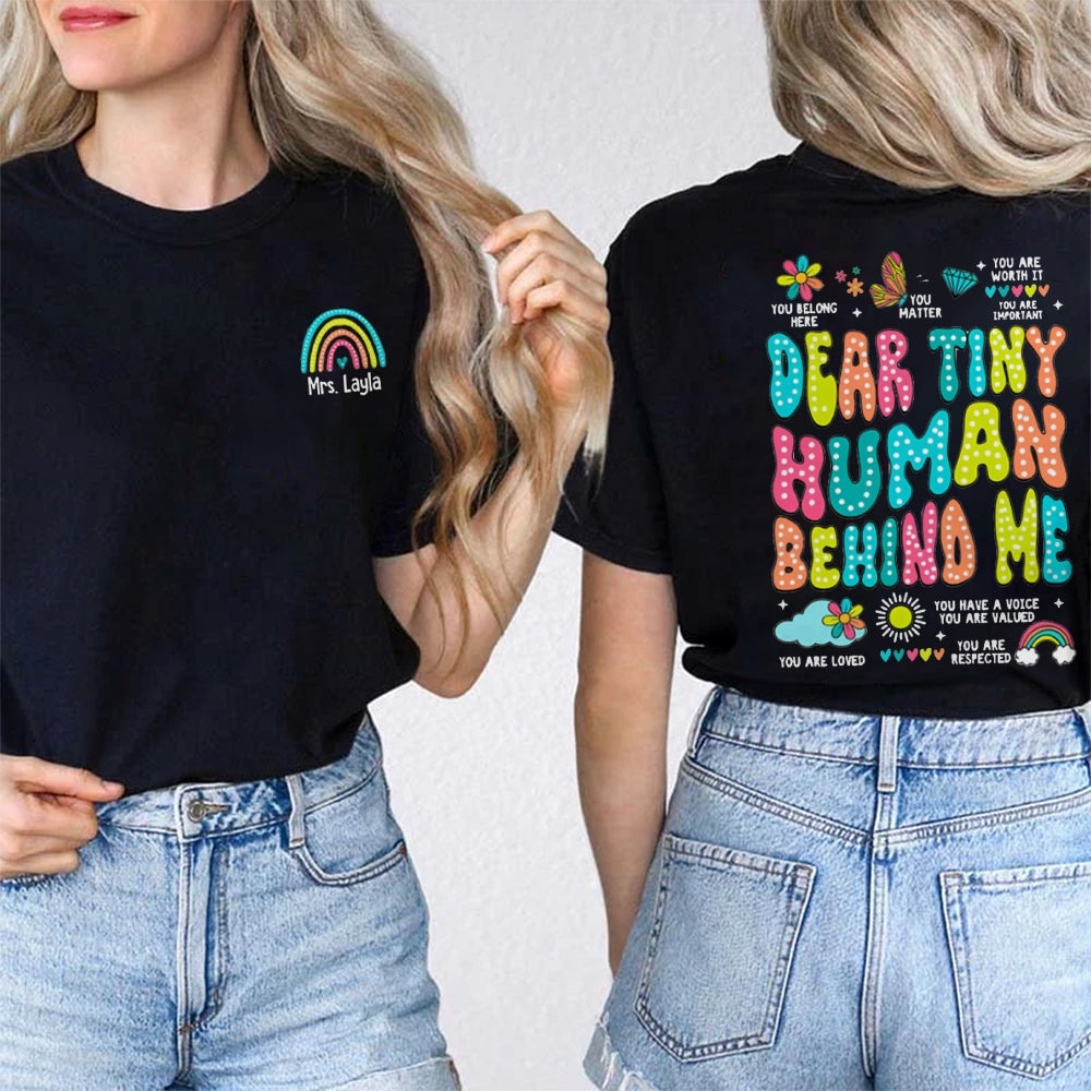 Personalized Teacher Name Butterfly Double-sided printing T-Shirt