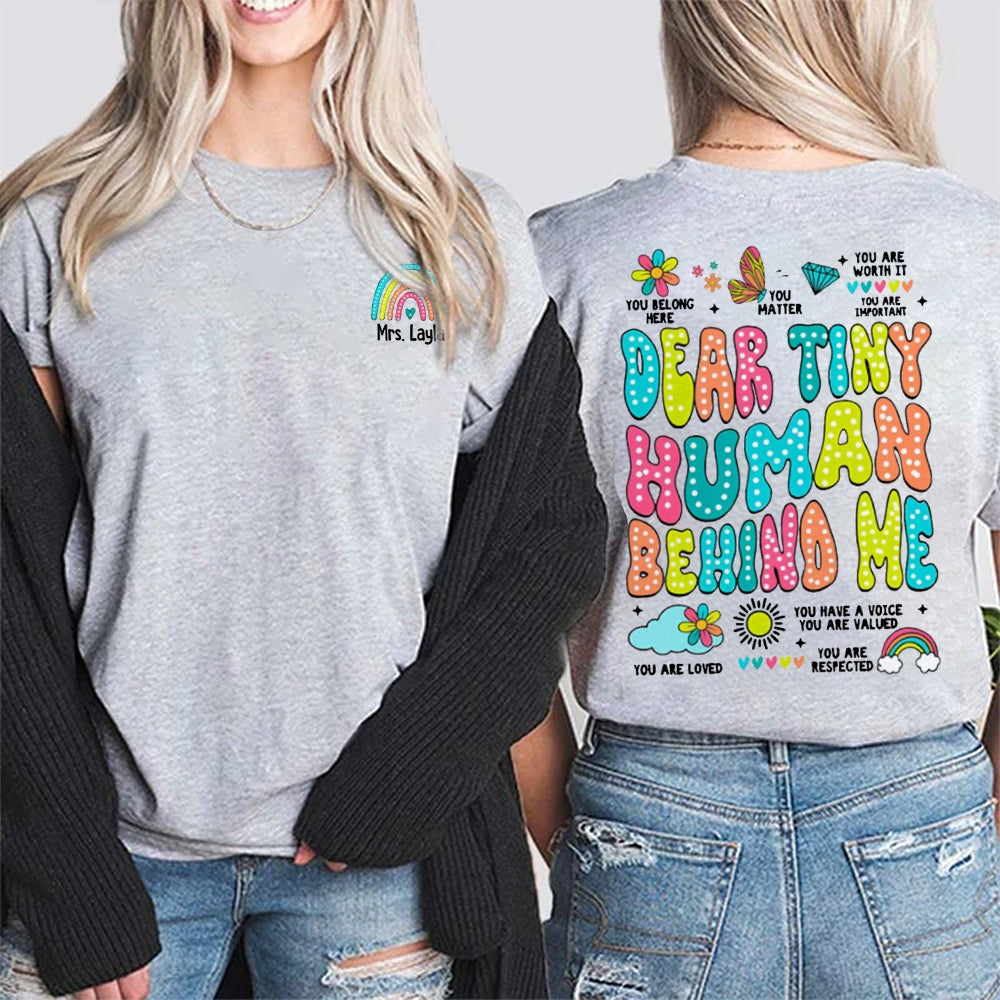 Personalized Teacher Name Butterfly Double-sided printing T-Shirt