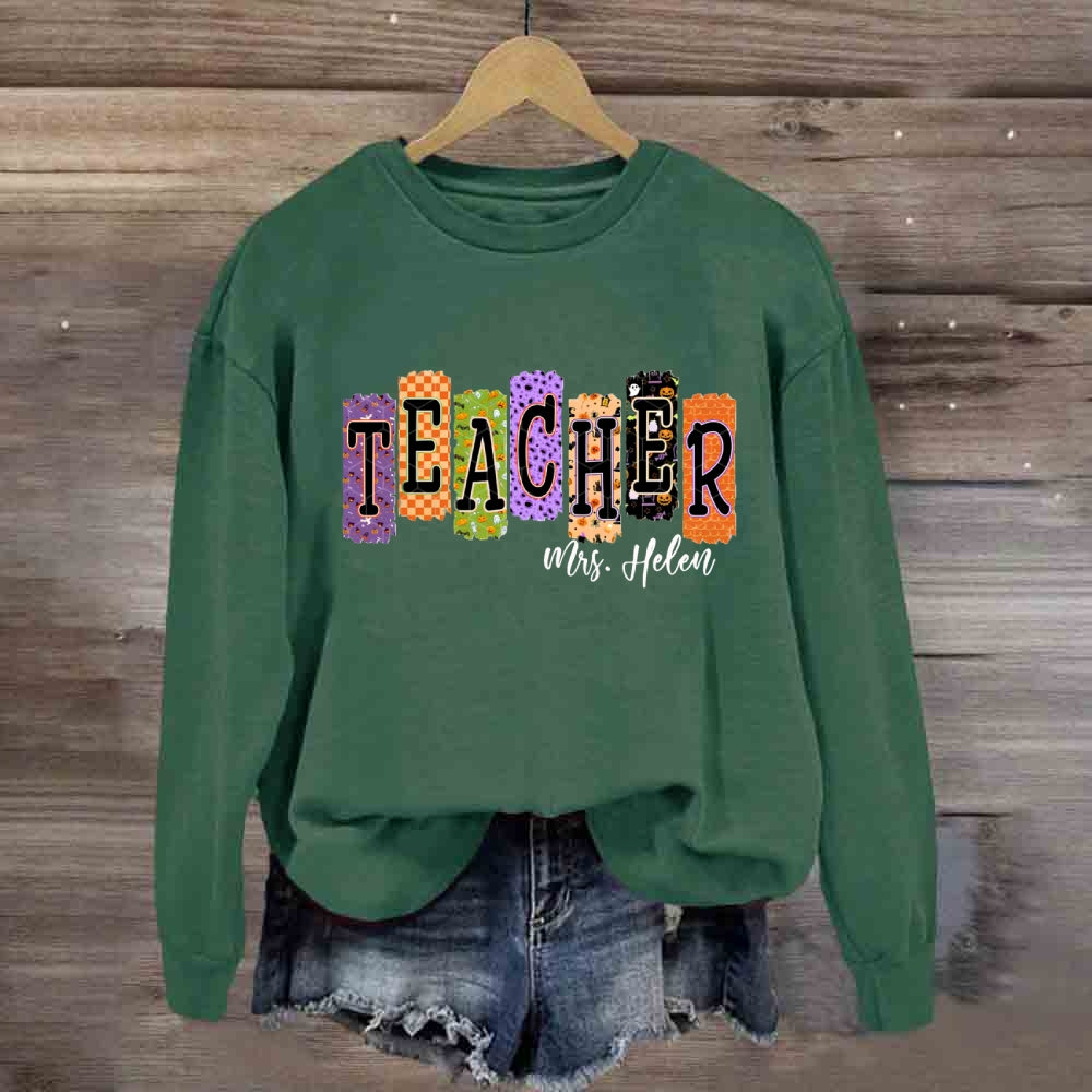 Personalized Name Halloween Vibes Sweatshirt