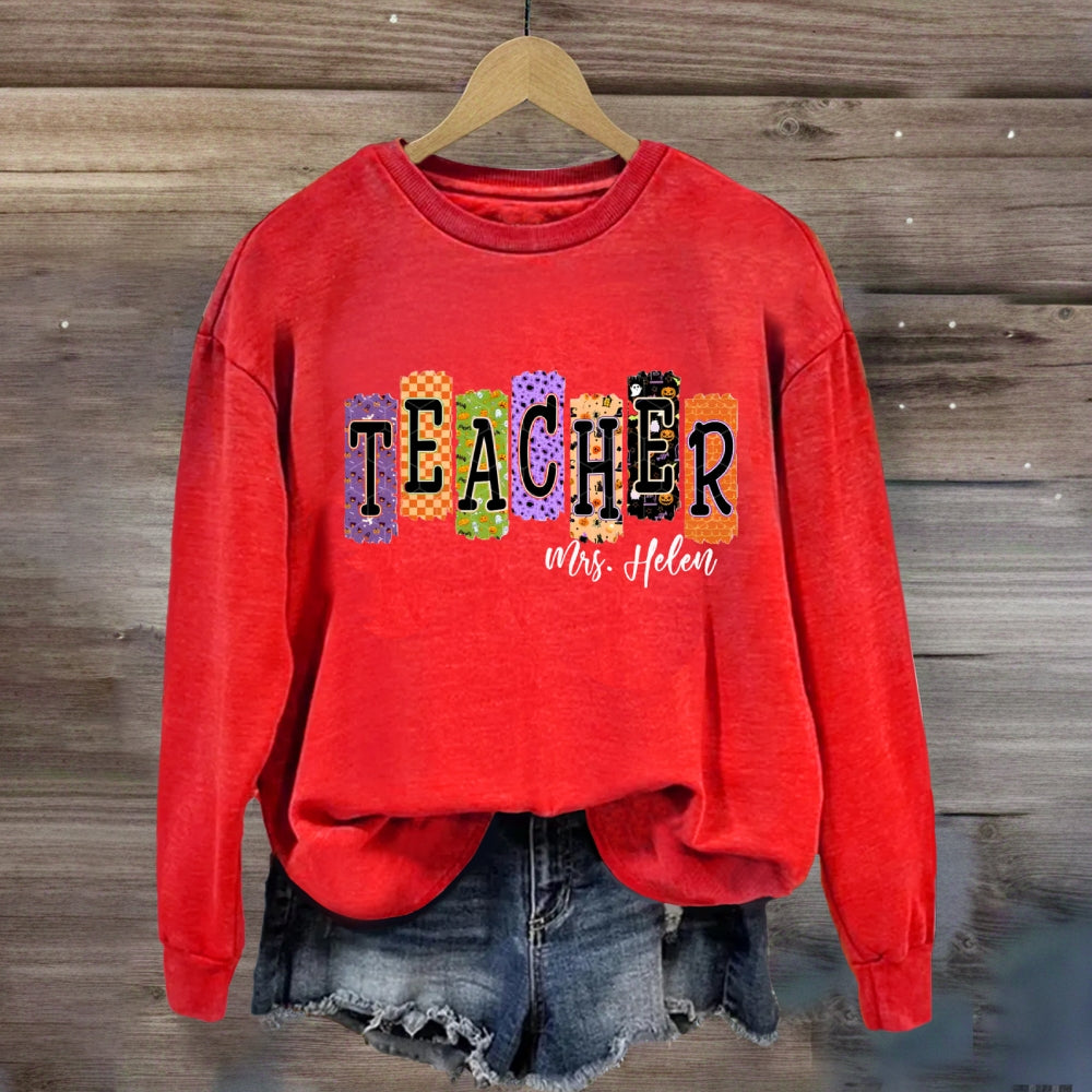 Personalized Name Halloween Vibes Sweatshirt