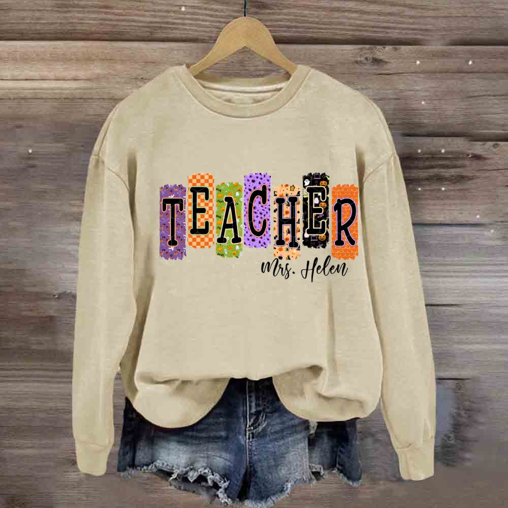 Personalized Name Halloween Vibes Sweatshirt