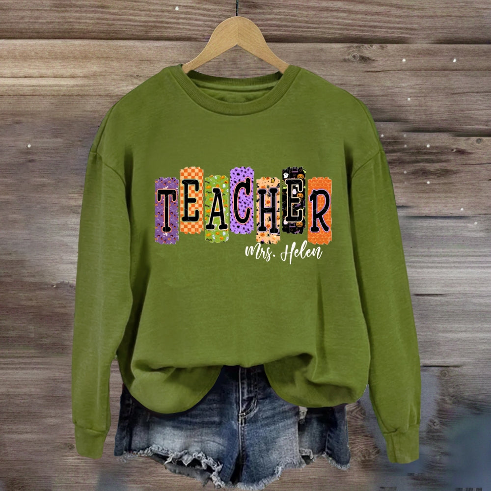 Personalized Name Halloween Vibes Sweatshirt