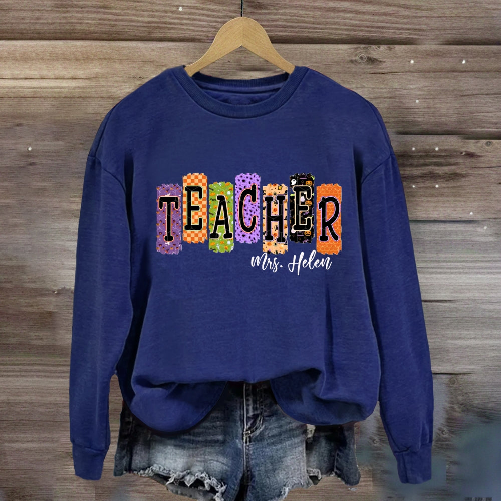Personalized Name Halloween Vibes Sweatshirt