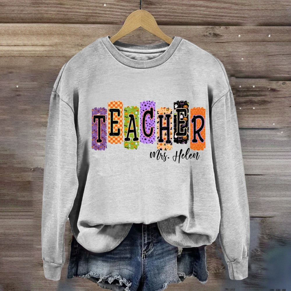 Personalized Name Halloween Vibes Sweatshirt
