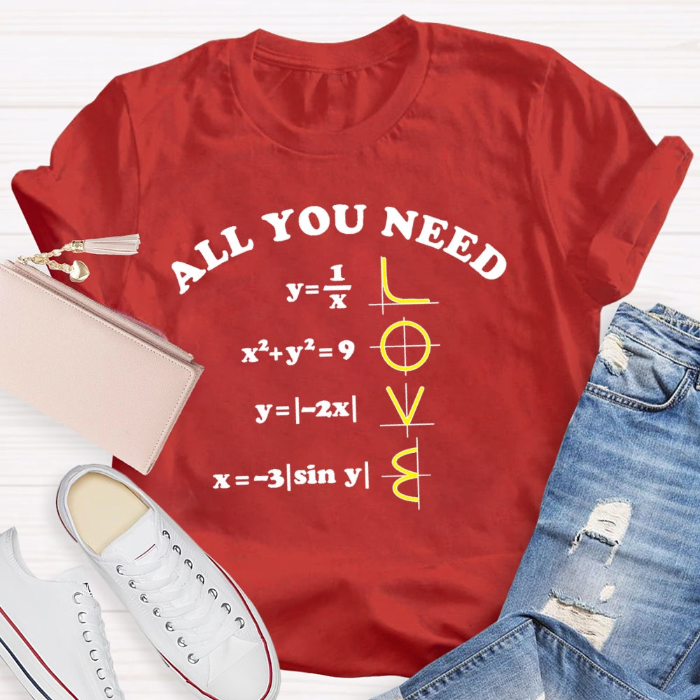 All You Need Is Love Math Funny T-shirt