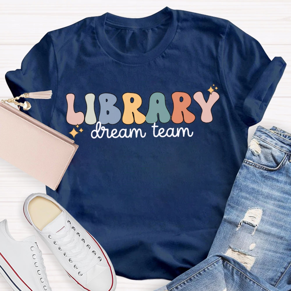 Library Dream Team Color Fonts T-shirt