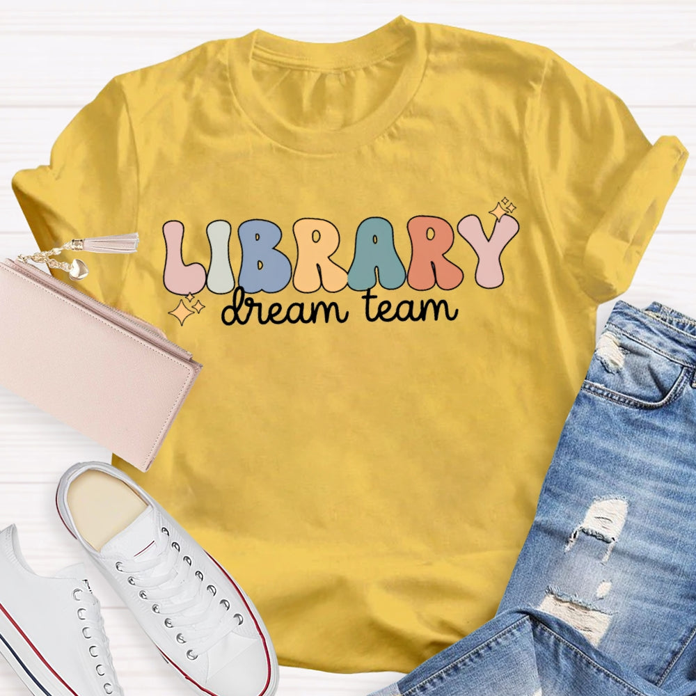 Library Dream Team Color Fonts T-shirt