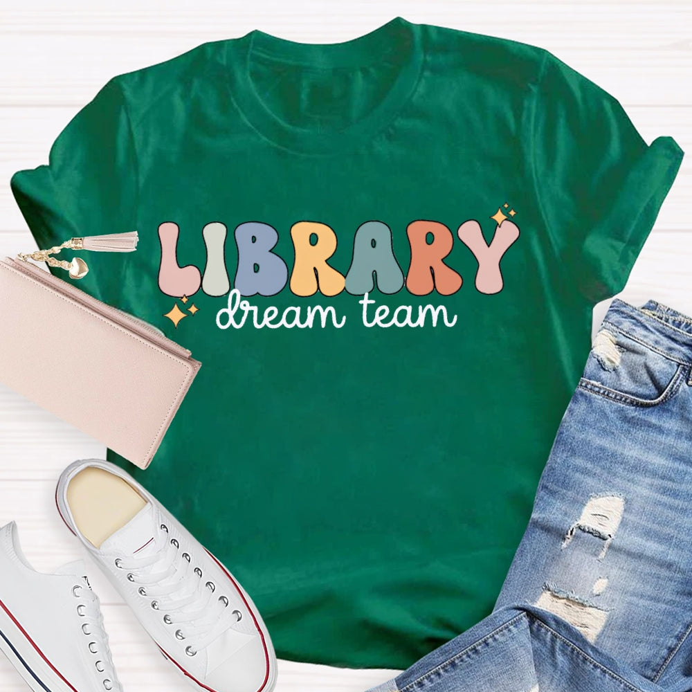 Library Dream Team Color Fonts T-shirt