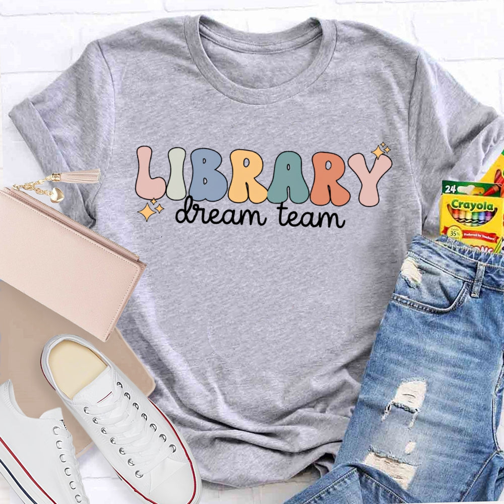 Library Dream Team Color Fonts T-shirt