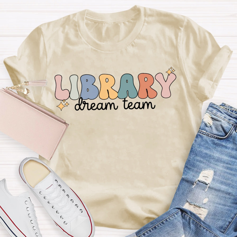 Library Dream Team Color Fonts T-shirt