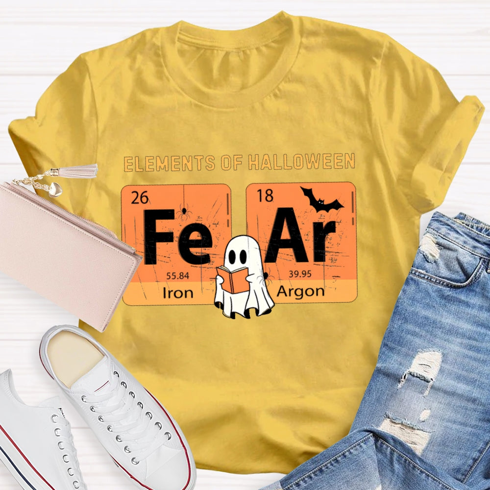 Elements Of Halloween Fear Lron Argon Funny Science And Halloween T-shirt