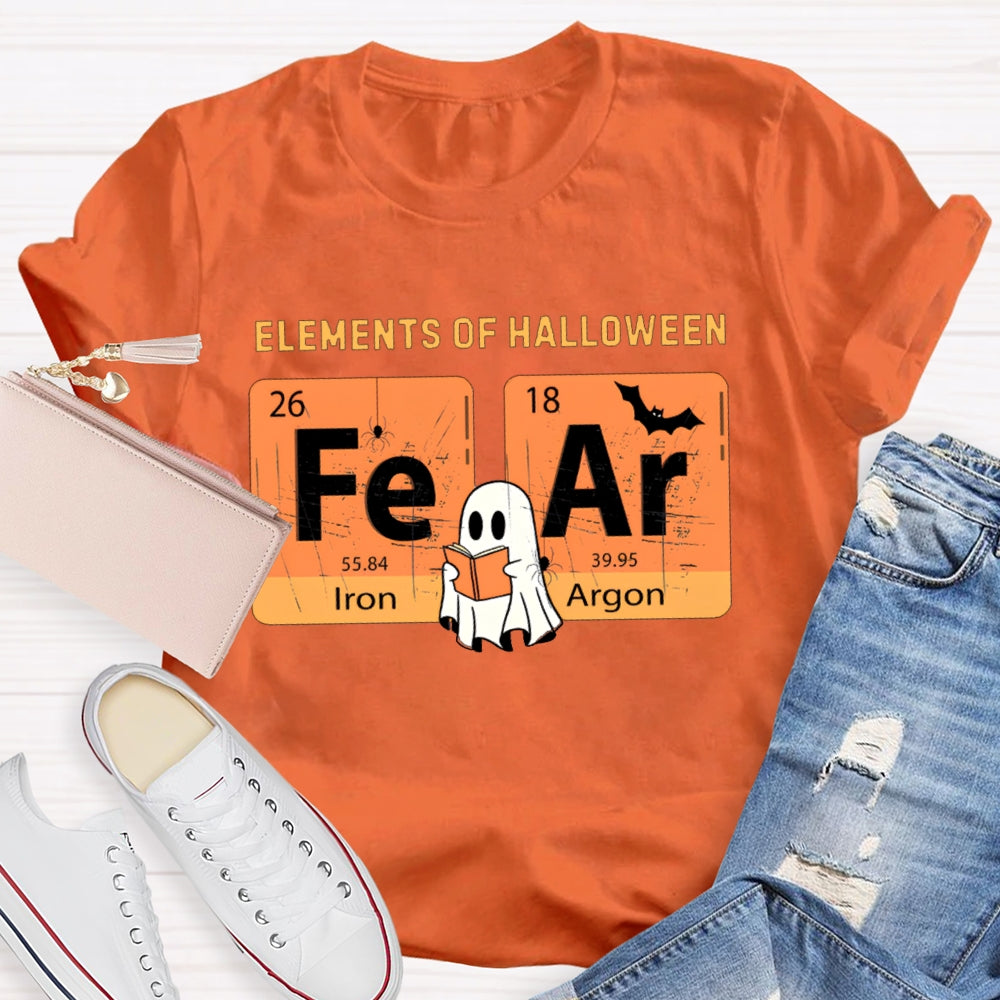 Elements Of Halloween Fear Lron Argon Funny Science And Halloween T-shirt