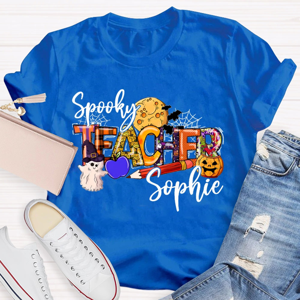Personalized Name Spooky Teacher T-Shirt