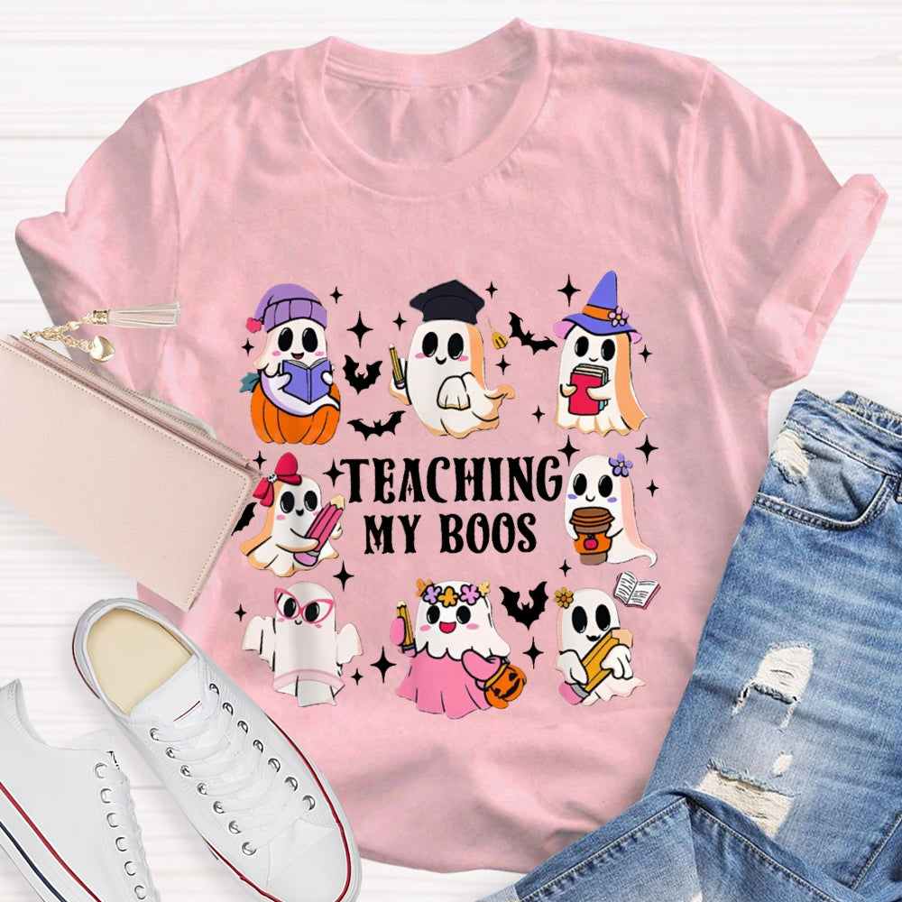 Teaching My Boos Nine Cute Little Ghosts Funny Halloween T-shirt