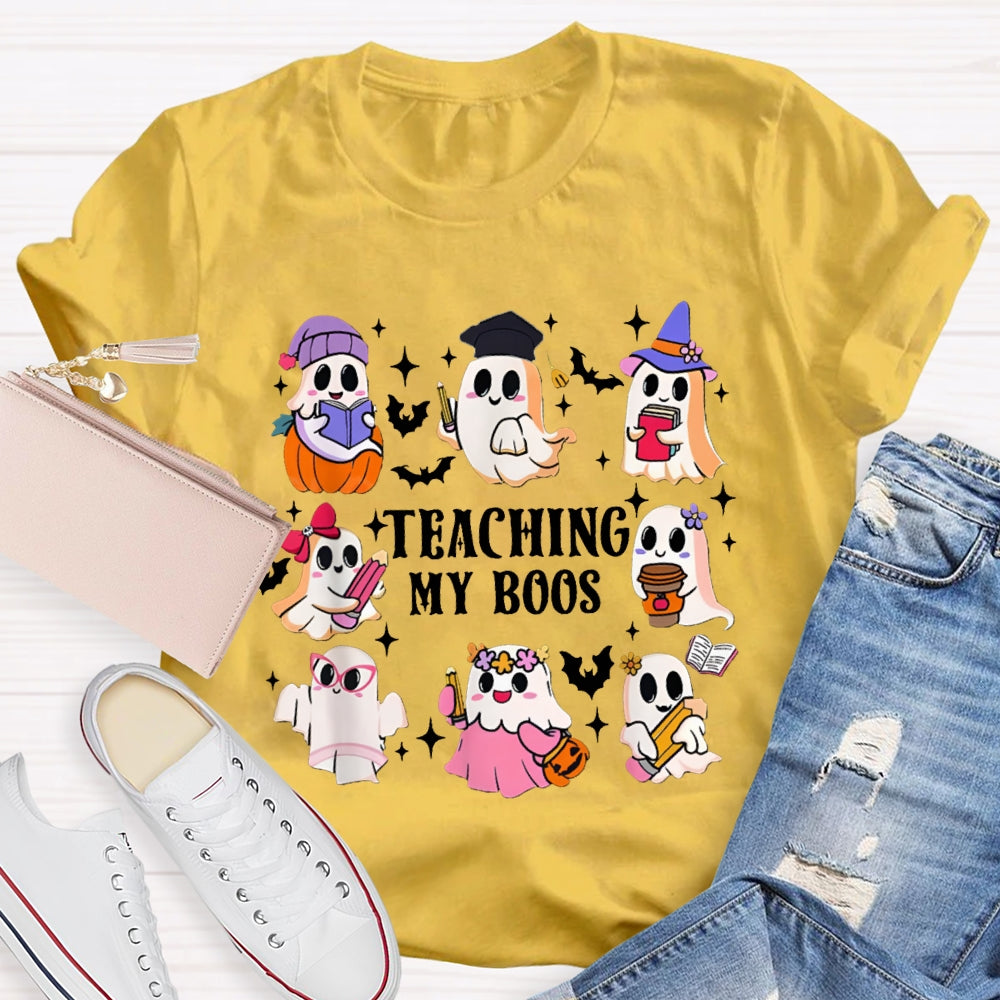 Teaching My Boos Nine Cute Little Ghosts Funny Halloween T-shirt