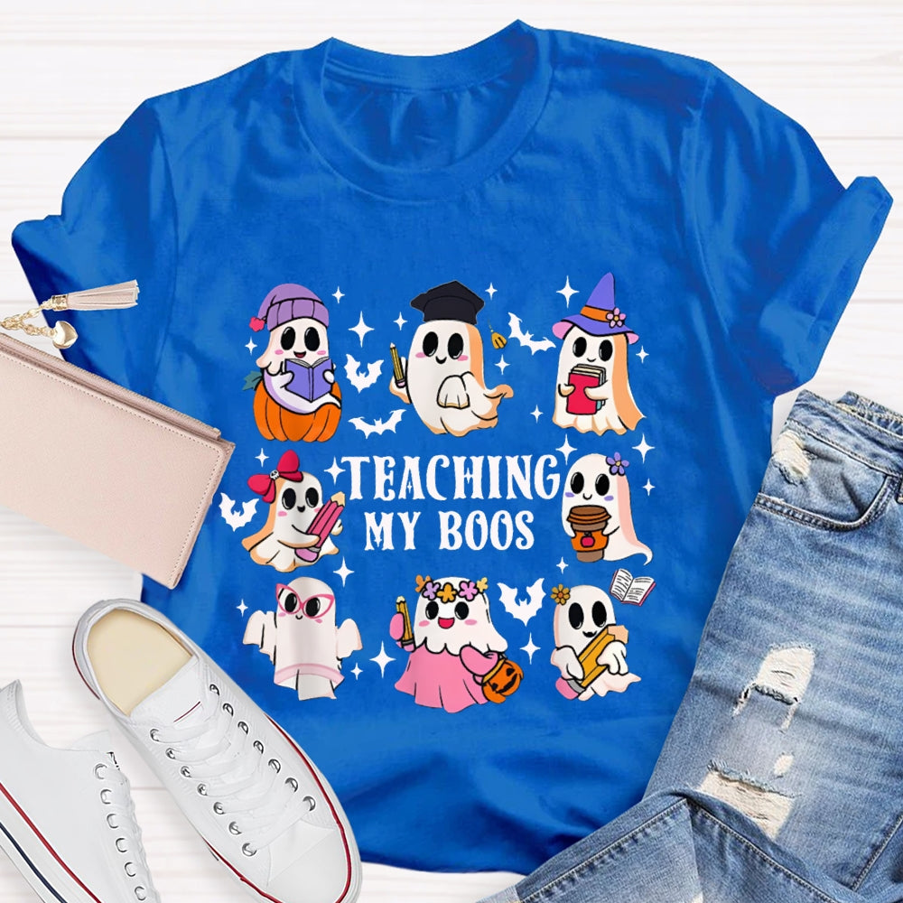 Teaching My Boos Nine Cute Little Ghosts Funny Halloween T-shirt