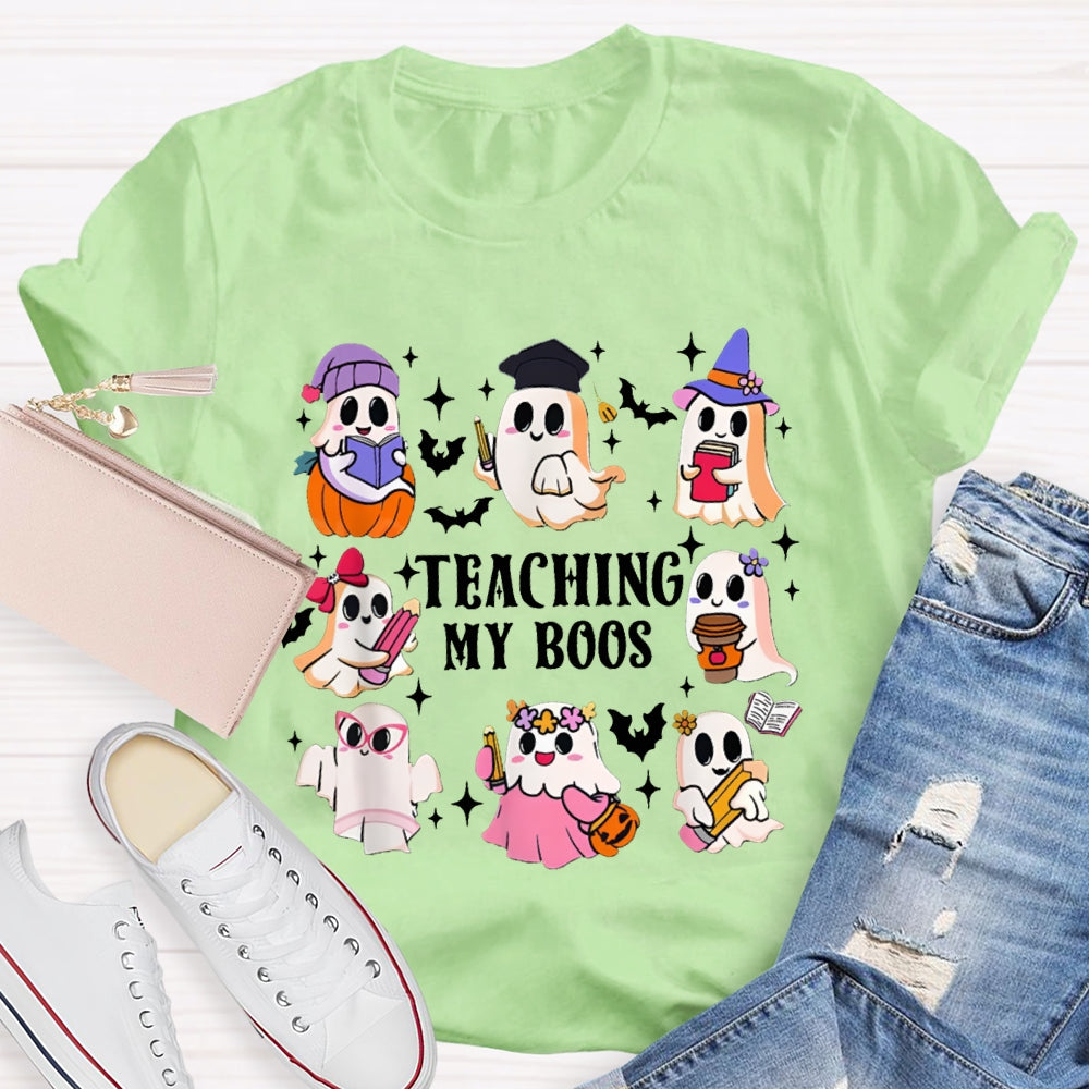 Teaching My Boos Nine Cute Little Ghosts Funny Halloween T-shirt
