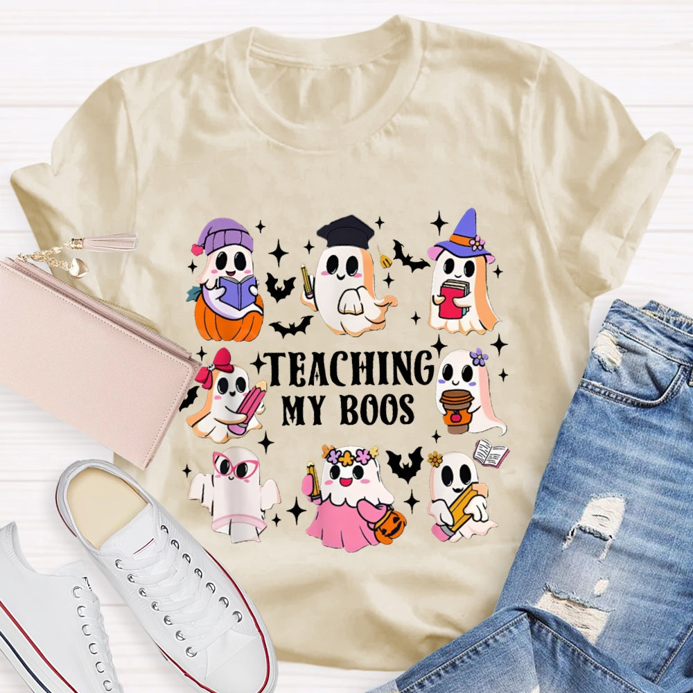 Teaching My Boos Nine Cute Little Ghosts Funny Halloween T-shirt