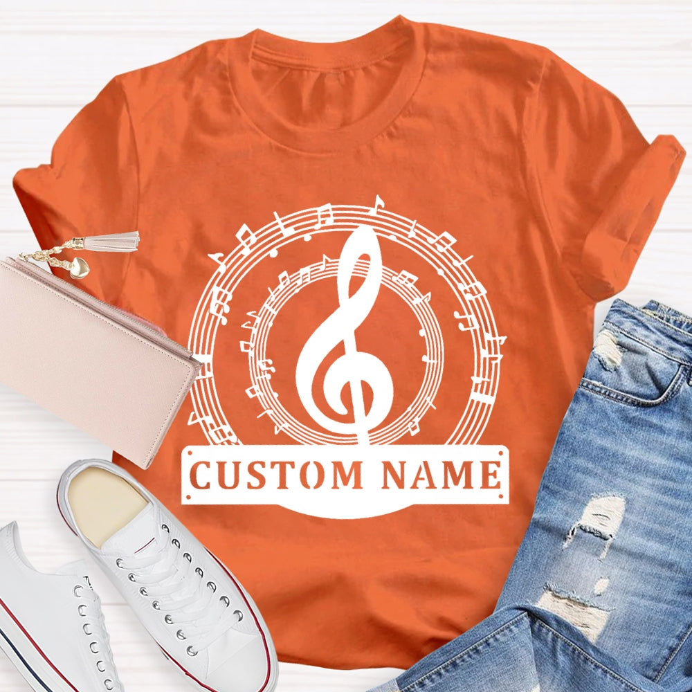 Personalized Name Music Pattern Funny T-shirt