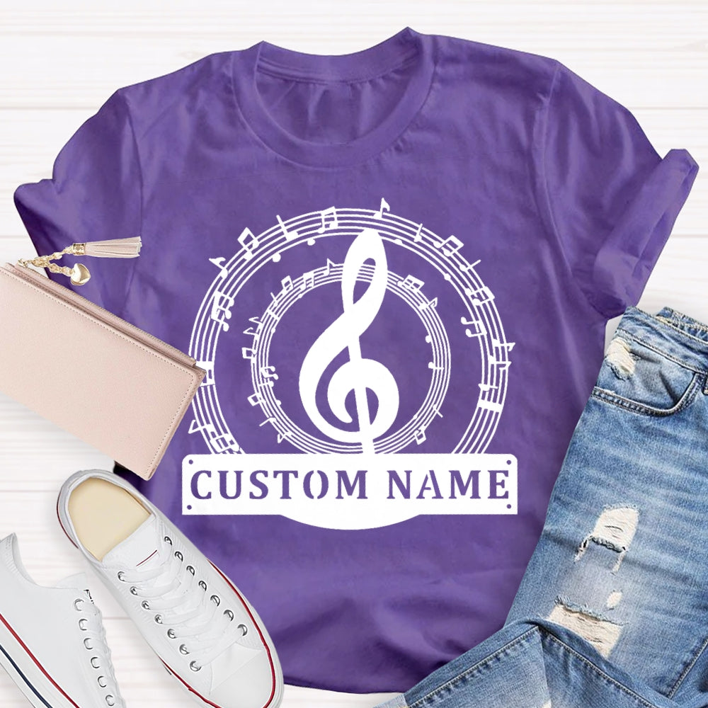 Personalized Name Music Pattern Funny T-shirt