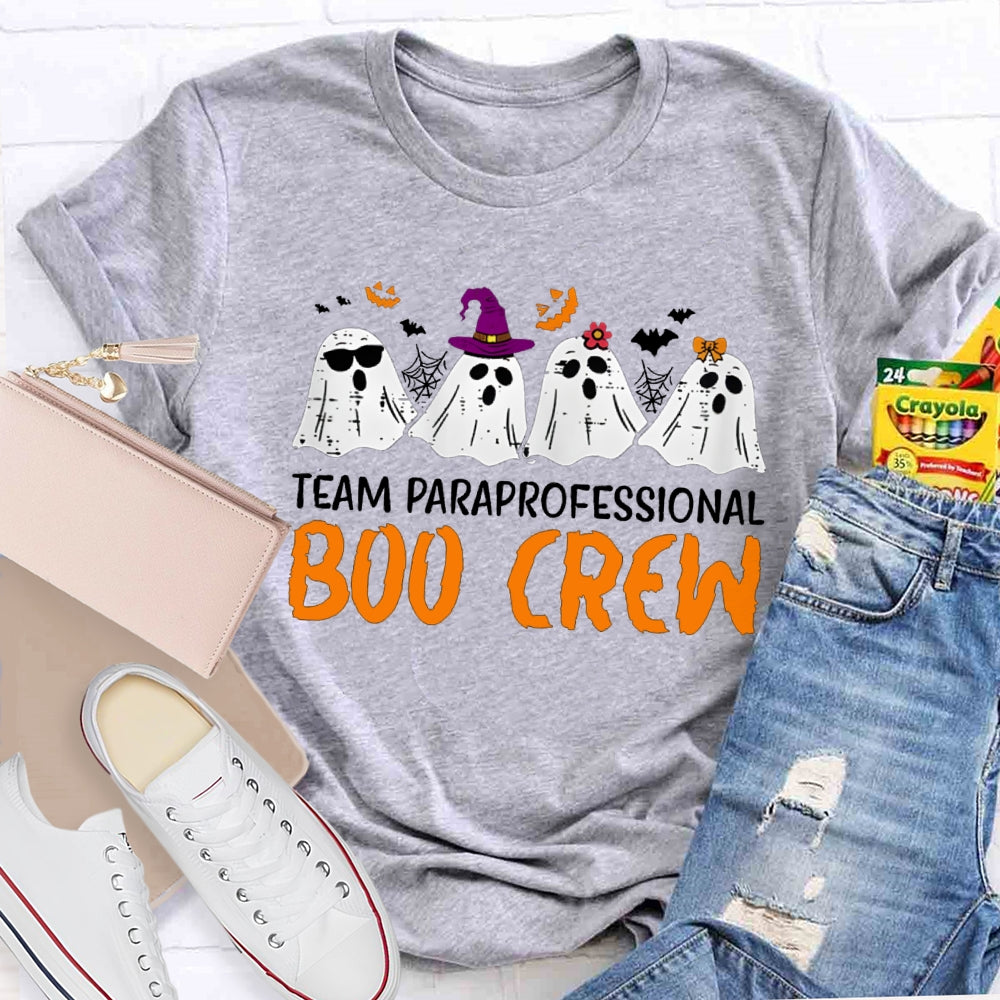 Team Paraprofessional Boo Crew Funny Halloween T-shirt