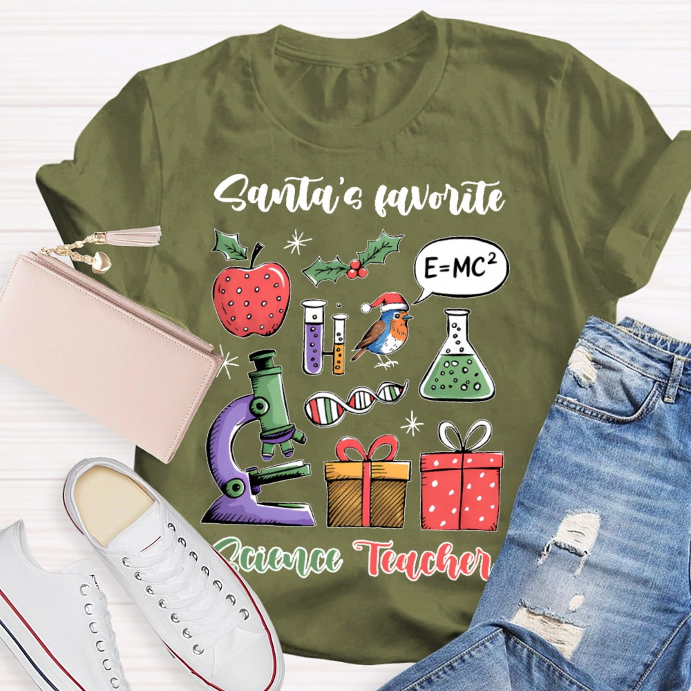 Santa's Favorite Science Teacher T-shirt