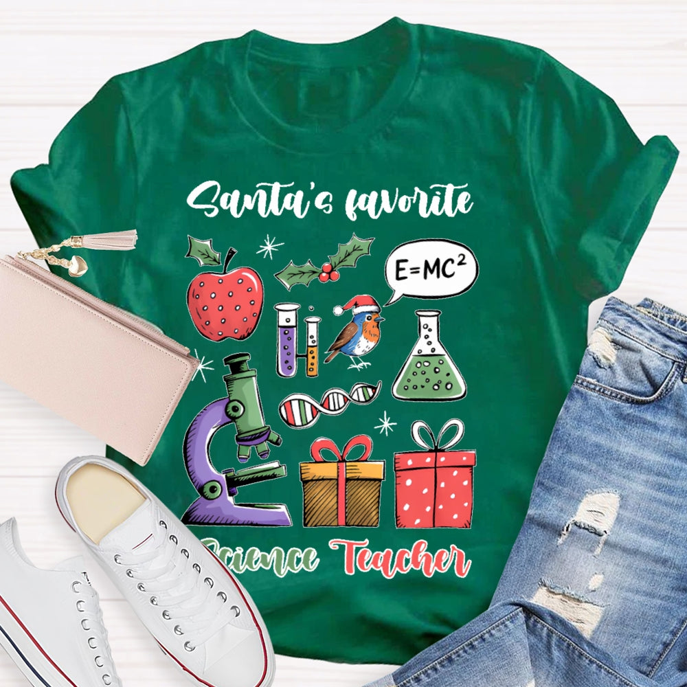 Santa's Favorite Science Teacher T-shirt