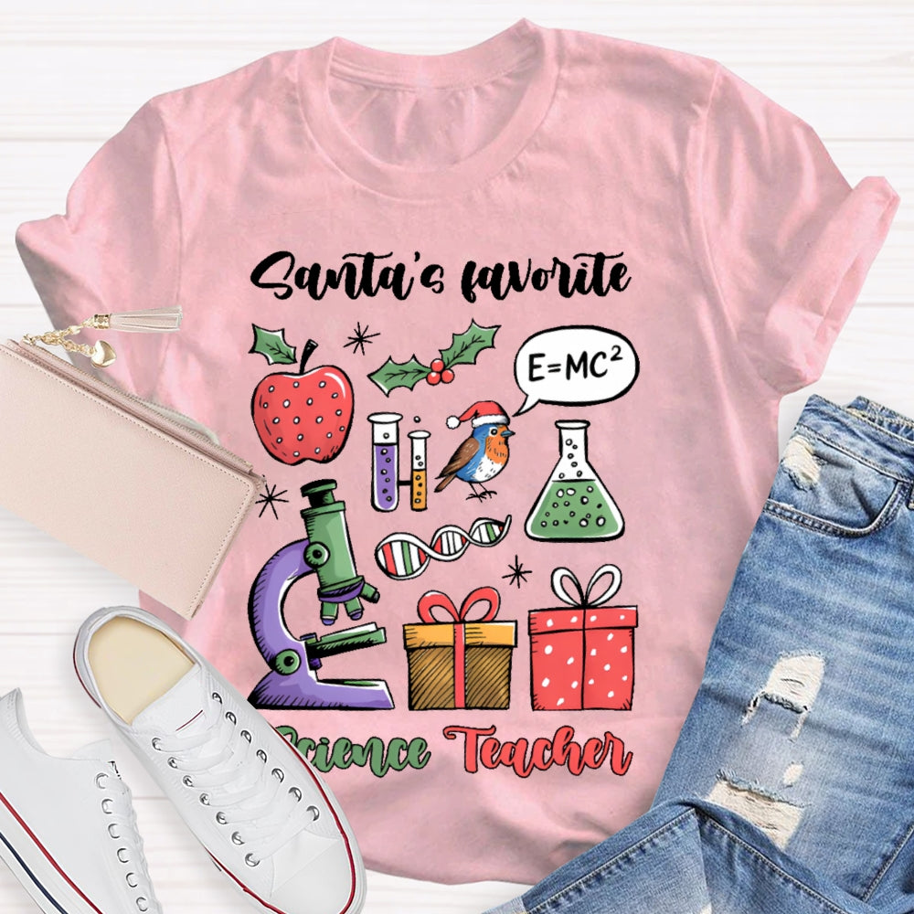 Santa's Favorite Science Teacher T-shirt
