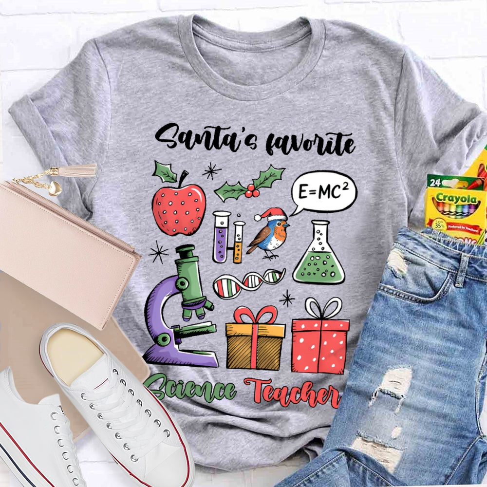 Santa's Favorite Science Teacher T-shirt