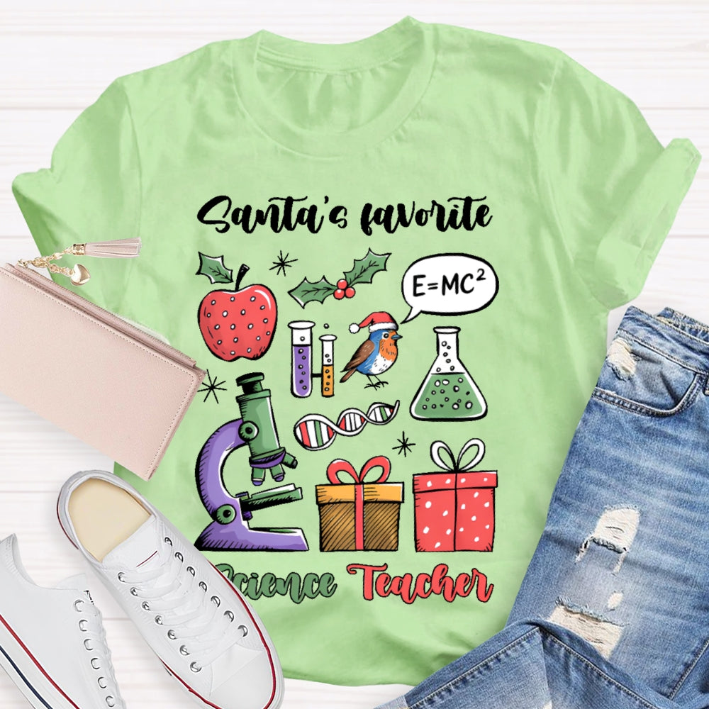 Santa's Favorite Science Teacher T-shirt