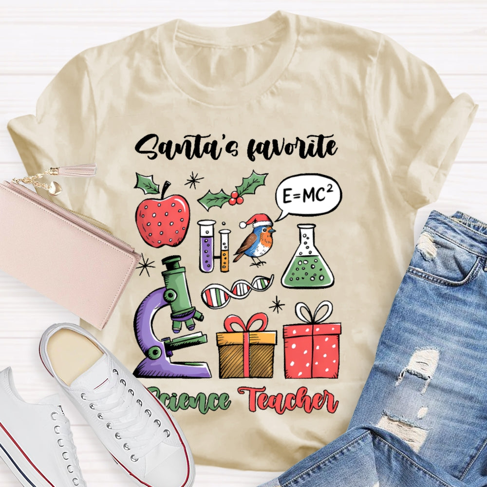 Santa's Favorite Science Teacher T-shirt