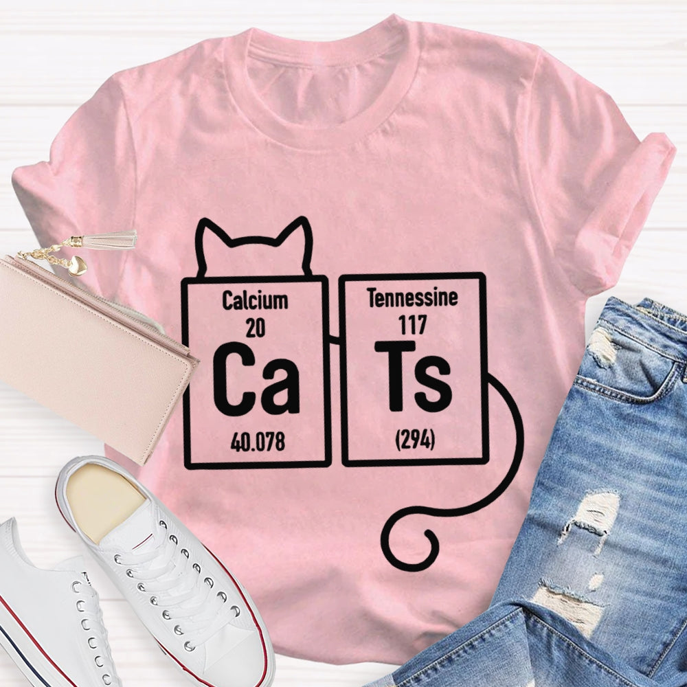 Calcium Tennessine Cats Funny Science Teacher T-shirt