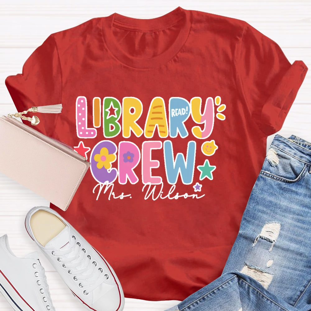 Personalized Name Library Crew T-shirt