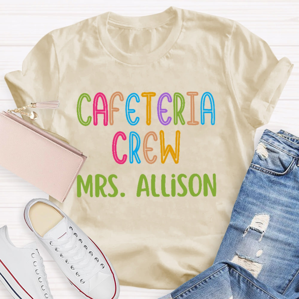 Personalized Name Cafeteria Crew Colorful Letter Print T-shirt