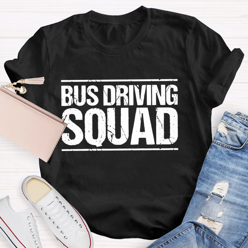 Bus Driver Squad Letters T-shirt