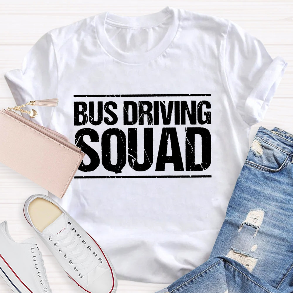 Bus Driver Squad Letters T-shirt