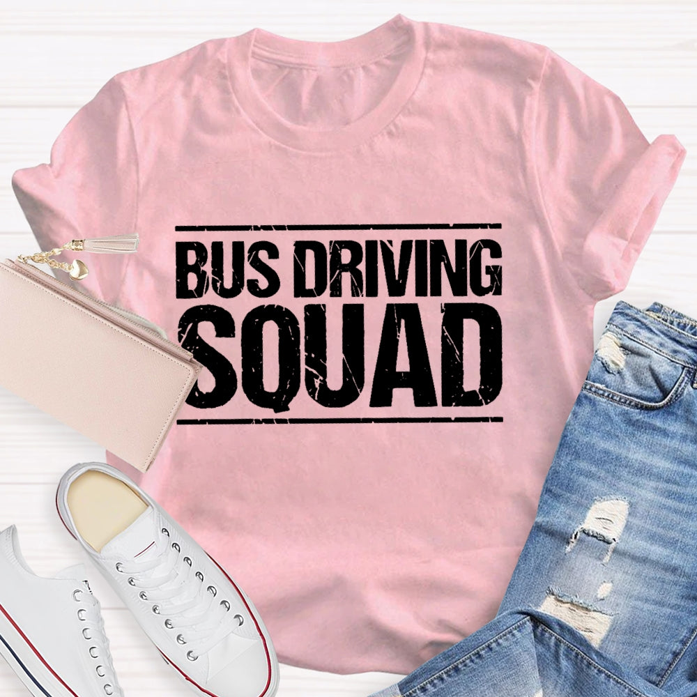 Bus Driver Squad Letters T-shirt