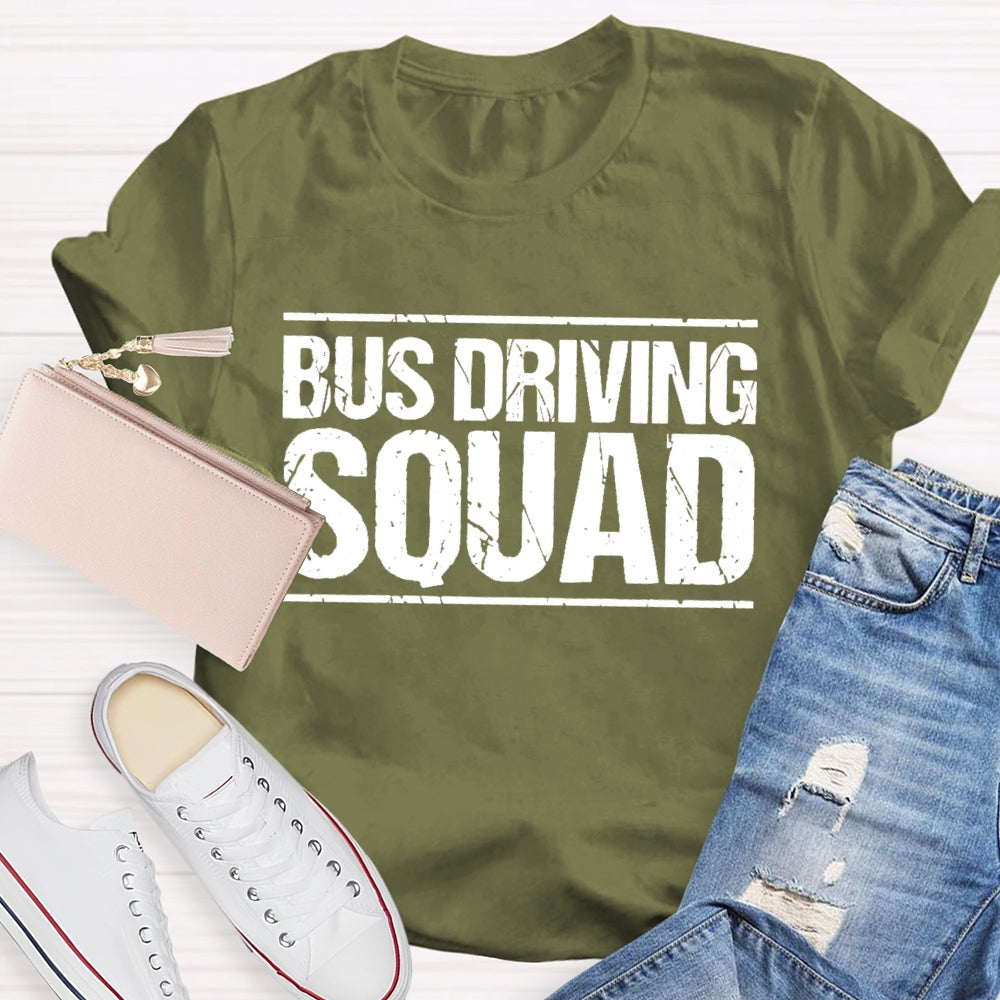 Bus Driver Squad Letters T-shirt