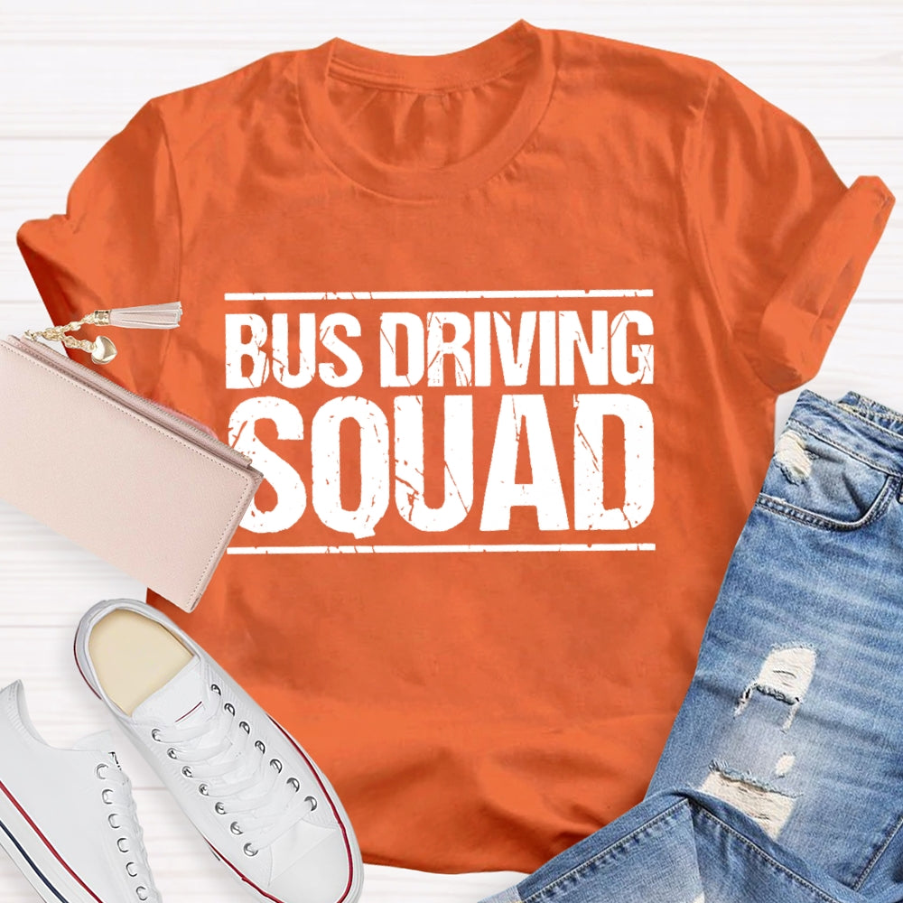 Bus Driver Squad Letters T-shirt