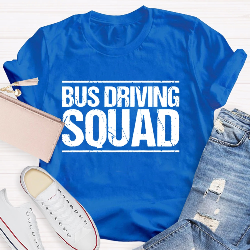 Bus Driver Squad Letters T-shirt