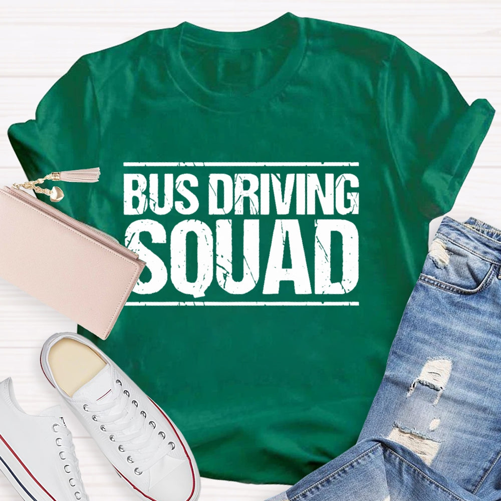 Bus Driver Squad Letters T-shirt
