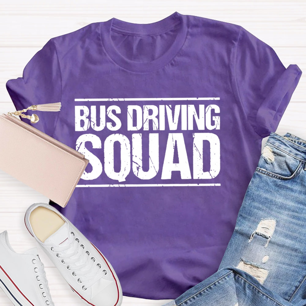 Bus Driver Squad Letters T-shirt