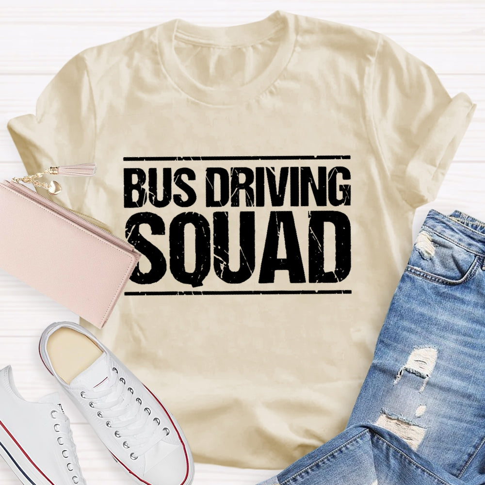 Bus Driver Squad Letters T-shirt